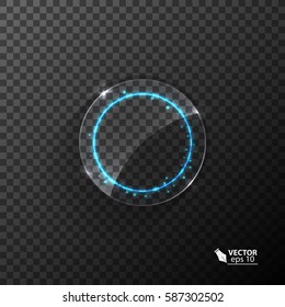 Neon Frame for your text or logo, vector illustration