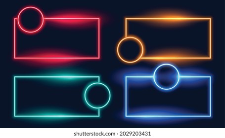 Neonrahmen in vier Farben