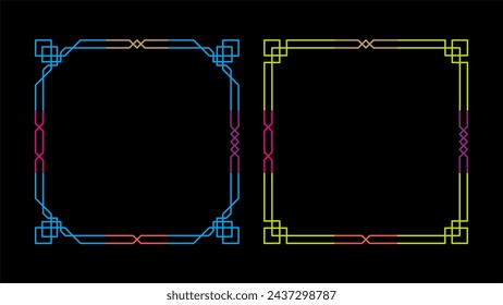 Neon Frames Vector Vintage Art