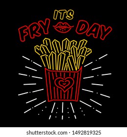 Illustration Frites Neon Citation Humoristique Logo Image Vectorielle De Stock Libre De Droits Shutterstock