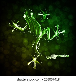 Neon frog, abstract lights vector backgrounds eps10