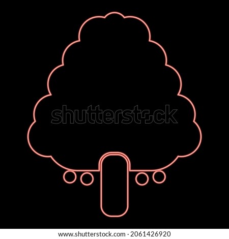 Neon fruit tree red color vector illustration flat style light image
