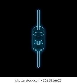 Neon fuse glowing on dark background, ensuring safety and adding a touch of modern design to electrical circuits