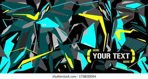 Neon Futuristic Cyber Mecha Abstract Background  With Geometric Shapes