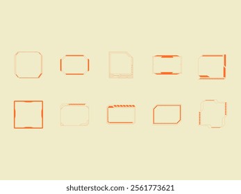 Neon Futuristic Frame Element Set