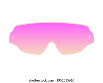 Neon futuristic glasses template  Cyberpunk pink gradient and trendy gold frame synthwave digital style elegant trendy vector optics 