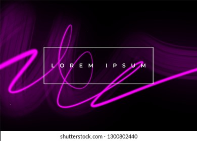 Neon futuristic glow shapes background. Frame with lines. Eps vector illustration