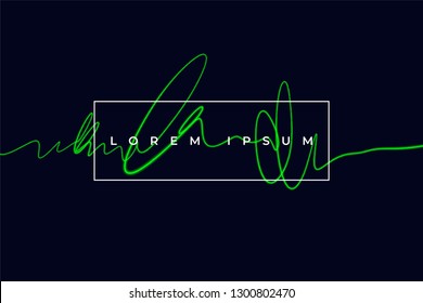 Neon futuristic glow shapes background. Frame with lines. Eps vector illustration