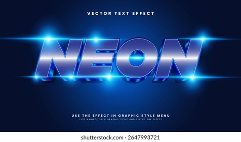 Neon futuristic Style 3D editable text effect Template Suitable for light theme