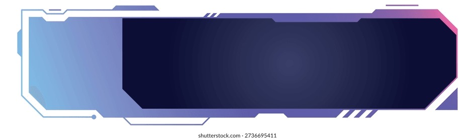 Neon game interface bar. Empty text frame