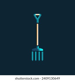 Neon Gardening Tools Pitchfork Vector Design