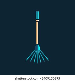 Neon Gardening Tools Rake Vector Design