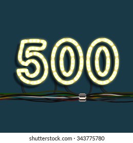 Neon Garland Number '500', Vector