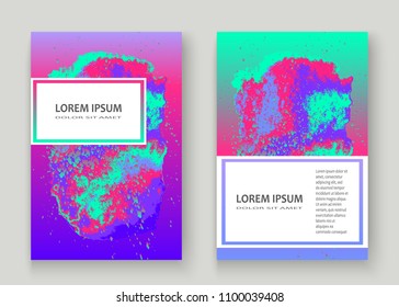 Neon gemstone artistic cover design. Fluid holographic gradient explosion splash texture background. Trendy creative template vector Cover Report Catalog Brochure Flyer Product