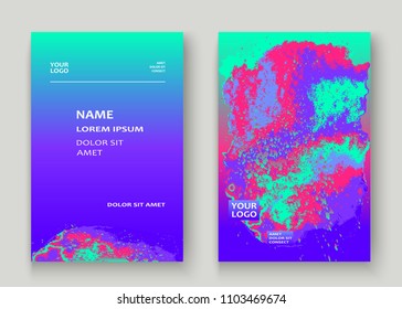Neon gemstone artistic cover design. Fluid holographic gradient explosion splash texture background. Trendy creative template vector Cover Report Catalog Brochure Flyer Product