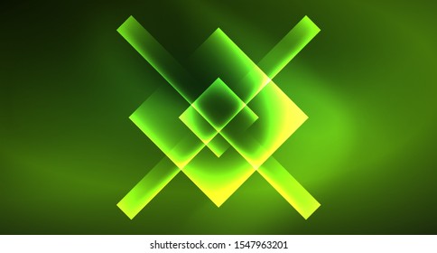 Neon geometric abstract background in hipster style on light background. Space retro design. Color geometric pattern. Square shape abstract background. Modern geometric texture.