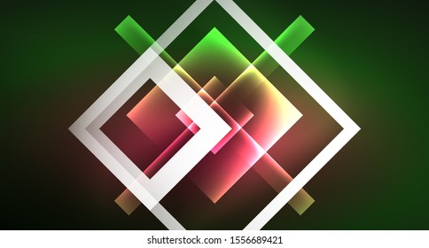 Fondo abstracto geométrico neón en estilo hipster sobre fondo claro. Diseño retro espacial. Patrón geométrico de color. Fondo abstracto de forma cuadrada. Textura geométrica moderna.