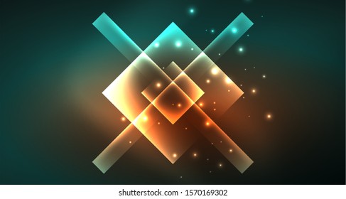 Fondo abstracto geométrico neón en estilo hipster sobre fondo claro. Diseño retro espacial. Patrón geométrico de color. Fondo abstracto de forma cuadrada. Textura geométrica moderna.