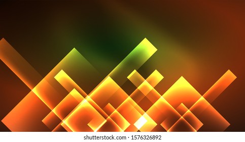 Neon geometric abstract background in hipster style on light background. Space retro design. Color geometric pattern. Square shape abstract background. Modern geometric texture.
