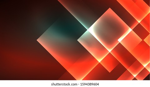 Fondo abstracto geométrico neón en estilo hipster sobre fondo claro. Diseño retro espacial. Patrón geométrico de color. Fondo abstracto de forma cuadrada. Textura geométrica moderna.