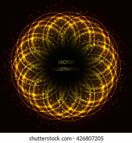 Neon geometric flower background
