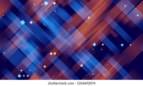Neon Geometric Seamless Background. Blurred Stripes Pattern. Technology Poster Background. Colorful Matrix Backdrop.