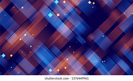 Neon Geometric Seamless Background. Light Shapes Pattern. Neon Geometric Print Pattern. Virtual Space Concept.
