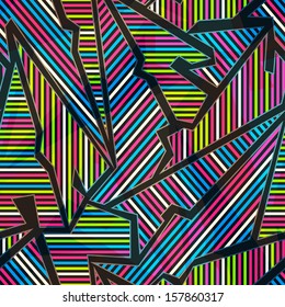 neon geometric seamless pattern