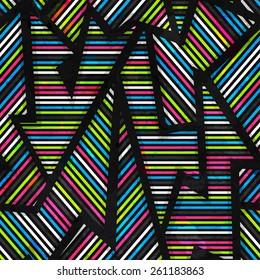 neon geometric seamless pattern