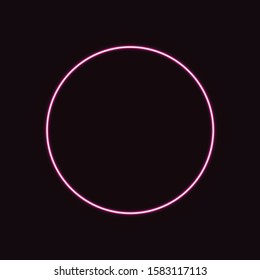 
Neon geometric shape circle pink color for advertising. Eps 10