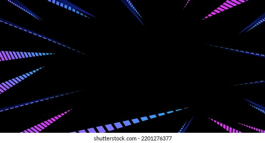 Neon geometric shapes on dark blue background. Modern dark abstract texture. Backdrops, flyers, websites, covers, banners, advertising, etc. Vector EPS 10
