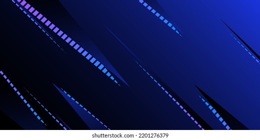 Neon geometric shapes on dark blue background. Modern dark abstract texture. Backdrops, flyers, websites, covers, banners, advertising, etc. Vector EPS 10