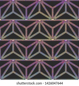 Neon geometric vector seamless pattern.
