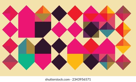 Neon Geometry: Exploring Vibrant Shapes with Risograph Texture