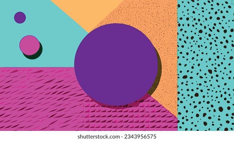 Neon Geometry: Exploring Vibrant Shapes with Risograph Texture