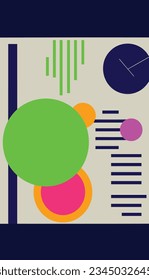 Neon Geometry: Exploring Vibrant Shapes with Risograph Texture