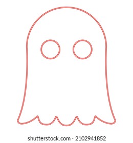 Neon ghost red color vector illustration image flat style