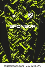 Impresión de sublimación de Jersey de fútbol de patrón negro de lima de neón deslumbrante