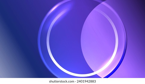 Neon-Glas-Kreis Kopienraum für Ihren Text oder Produktpräsentation geometrischen Hintergrund. Vektorgrafik für Tapete, Banner, Hintergrund, Karte, Buchillustration, Landungsseite