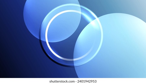 Neon glass circle copyspace for your text or product presentation geometric background. Vector illustration For Wallpaper, Banner, Background, Card, Book Illustration, landing page