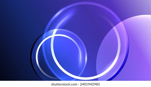 Neon glass circle copyspace for your text or product presentation geometric background. Vector illustration For Wallpaper, Banner, Background, Card, Book Illustration, landing page