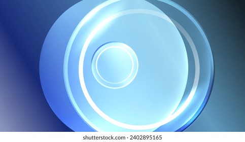 Neon glass circle copyspace for your text or product presentation geometric background. Vector illustration For Wallpaper, Banner, Background, Card, Book Illustration, landing page
