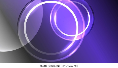 Neon glass circle copyspace for your text or product presentation geometric background. Vector illustration For Wallpaper, Banner, Background, Card, Book Illustration, landing page