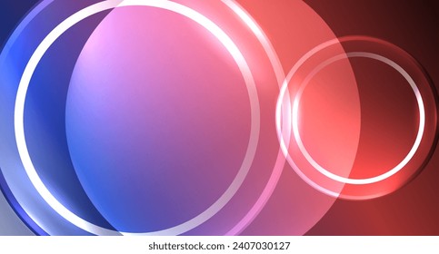 Neon-Glas-Kreis Kopienraum für Ihren Text oder Produktpräsentation geometrischen Hintergrund. Vektorgrafik für Tapete, Banner, Hintergrund, Karte, Buchillustration, Landungsseite