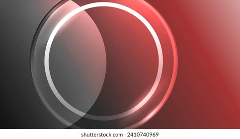 Neon glass circle copyspace for your text or product presentation geometric background. Vector illustration For Wallpaper, Banner, Background, Card, Book Illustration, landing page
