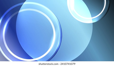 Espacio de copia circular de vidrio neón para el fondo geométrico del texto o la presentación del producto. Ilustración vectorial para fondo de escritorio, pancarta, fondo, tarjeta, ilustración del libro, página de inicio