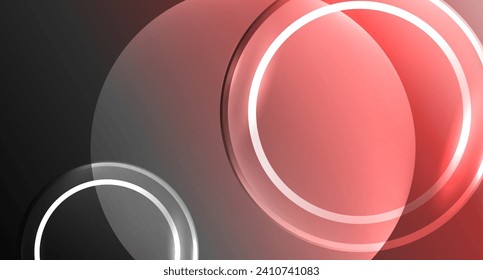 Neon-Glas-Kreis Kopienraum für Ihren Text oder Produktpräsentation geometrischen Hintergrund. Vektorgrafik für Tapete, Banner, Hintergrund, Karte, Buchillustration, Landungsseite