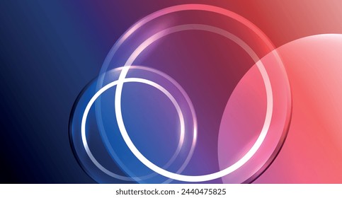 Neon glass circle copyspace for your text or product presentation geometric background. Vector illustration For Wallpaper, Banner, Background, Card, Book Illustration, landing page