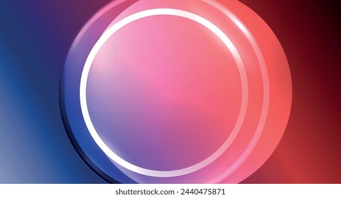 Neonglas-Kreis-Copyspace für Ihre Text- oder Produktpräsentation geometrischer Hintergrund. Vektor-Illustration für Tapete, Banner, Hintergrund, Karte, Buch-Illustration, Landing Page