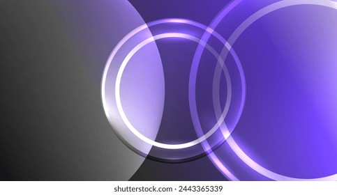 Neon glass circle copyspace for your text or product presentation geometric background. Vector illustration For Wallpaper, Banner, Background, Card, Book Illustration, landing page